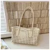 Bolsa de Padrão Trançado Estilo Coreano Moda Feminina Casual Versátil Bolsa Tote Pequena Nicho Textura de Alto Padrão Grande Capacidade Bolsa de Ombro