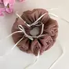 Scrunchie de Malla con Lazo de Cinta Estilo Ballet Francés, Goma Elástica Plisada para el Cabello, Cuerda de Cabello de Moda, Scrunchie, Accesorio para el Cabello