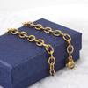 Suministro directo de fábrica cadena de pulsera cadena de eslabones O de acero inoxidable oro 18K cadena de joyería de acero de titanio DIY en stock venta al por mayor