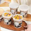 Caja de Embalaje para Helado y Yogur Shaoxiancao 500ml Taza para Pudín y Natillas Mousse Resistente al Calor Mesa de Postres Helados Congelados