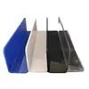 Panel acrílico en forma de L es resistente a la intemperie y a los rayos UV, panel frontal de estante estable a los rayos UV con alta transparencia