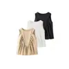 25 nuevos estilos de ropa de primavera para mujer de JJ, moda europea y americana, simples y versátiles, tops sin mangas plisados de color liso, se agregaron nuevos colores