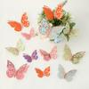 Papel Tapiz Decorativo Estéreo Mariposa Recortada en 3D Transfronteriza Doble Capa Textura Metálica Mariposa Simulada Mixta Pegatina de Pared