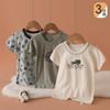 Camiseta Japonesa de Manga Corta para Niño Verano Algodón para Niños Dibujos Animados Delgada Top de Media Manga Sudadera para Bebé
