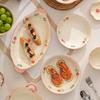 Adorable Vajilla Cerámica Bajo Esmalte, Platos de Alta Calidad para Uso Doméstico, Platos de Pescado, Platos para Empanadillas, Platos Hondos, Juego de Taza y Plato