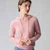 Suéter de punto con capucha 100% cachemira pura para mujer, nuevo estilo otoño e invierno, corte holgado, jersey versátil y cálido