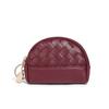 2026 Bolso Nuevo para Mujer Cartera Tejida Hecha a Mano Billetera Sencilla para Monedas Billetera de Piel Sintética Bolso Pequeño con Cremallera para Cosméticos