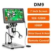 Microscópio Digital com Tela Grande HD de 7 polegadas 1200X Controle Remoto com Fio Copo de Lâmpada Modelo com Bateria Recarregável Embutida