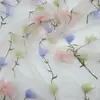 Tela de Malla Bordada Floral Multicolor en Stock, Tela de Bordado para Vestido de Gama Alta Xiaohongshu