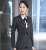 Traje profesional de primavera para mujer, pantalones de cuello blanco, chaleco elegante a rayas, ropa de trabajo de gerente, traje de manga larga de tres piezas