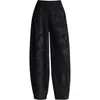 Pantalones harén cálidos y sencillos de jacquard para mujer, nuevo estilo otoño 2026, de cintura alta, adelgazantes, holgados, gruesos, cropped, casual, modernos