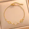 Novo Bracelete Flor Borboleta de Zircônia Estilo Francês de Luxo Leve para Mulheres, Moderno e Versátil, Joia de Design de Nicho de Alta Qualidade