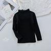 [em estoque Roupas infantis coreanas para meninas suéter de renda com gola alta para bebê menina macio e sedoso estilo estrangeiro jacquard gola semi alta]