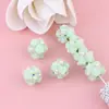 Industria pesada camelia perla taladro bola agujero recto cuentas DIY cadena para teléfono móvil llavero cadena para bolso accesorios al por mayor
