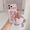 Capa fofa de saia de grama com contraste de cores, coelho com lantejoulas a laser, adequada para iPhone 17 Pro Max, Apple 16 e 15