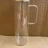 Sala de Estar Jarra Grande Taza Tetera de Agua Juego Hogareño Vidrio de Borosilicato Alto Tetera de Agua Fría Gran Capacidad Jarra de Bebida Ámbar