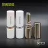 Tubo de Labial Oblicuo Blanco Perlado Personalizado al por Mayor Tubo Vacío Redondo con Peso Hermético Material de Empaque para Tubo de Labial