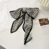 Beleza de primavera traz sensação de alta classe ~ lenço de seda longo francês primavera e verão tira de cabelo gravata de camisa ruga de cabelo fita ins