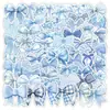 50 Adesivos de Laço Azul Adesivos de Decoração para Caderno Desenho Adesivos para Celular Skate Copo de Água Adesivos à Prova d'Água Atacado
