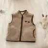 Chaleco de Felpa para Niños Hombres Otoño Invierno 2026 Estilo Chaqueta de Dibujos Animados para Niños Pequeños Con Terciopelo Chaleco sin Mangas Lindo para Bebé Niña Elegante