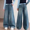Jeans Vintage para Niñas Primavera y Otoño 2026 Nuevo Estilo Pantalones Rectos de Moda para Niños Mayores, Versión Coreana Pantalones Holgados, Moda de Otoño