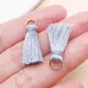 Pendente para Roupa de Mini Borla Multicor de Poliéster com Laços de Seda Gelada Acessório para Pulseira DIY Feito à Mão