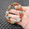 Pulsera de jade con cuentas Sky de tres ojos en blanco y negro Jarrón con cuentas Sky de nueve ojos verdes Pulsera luantong de cuentas Sky Pulsera retro Wenwan