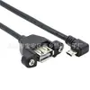 Codo micro USB a USB hembra con giro de oreja con cable de giro con agujero para tornillo USB hembra a micro USB codo
