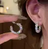Pendientes de corazón de perla estilo coreano de plata 925, estilo ins femenino, pendientes de circonita de alta calidad, pendientes personalizados populares