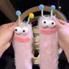 Meias Fofas e Divertidas para Mulheres, Outono e Inverno, Forradas com Lã, Espessas, Quentes, Adoráveis Meias de Cano Médio de Lagarta, Meias Antifrio para Chão de Casa