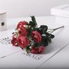Brocotes de Rosa de Té Artificiales, Flores Falsas, Rosas de Seda de Mano, Ramos de Flores Artificiales de Alta Calidad para Mesas de Comedor