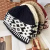 Touca de Tricô de Pescador para Mulheres, Chapéu de Lã Peludo Retro para Outono e Inverno, Chapéu Quente Protetor de Orelhas para Circunferência de Cabeça Grande para Clima Frio, Touca Headwrap Masculina