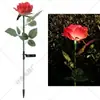 Lâmpada Solar LED Transfronteiriça Lâmpada Rosa Simulada de Cabeça Única Lâmpada Decorativa Pátio Externo Jardim Lâmpada de Gramado Dia dos Namorados Chinês