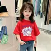 Camiseta de Verano de Algodón Puro para Niñas, Estilo Nuevo 2026, Manga Corta, Diseño Único, Dulce y Holgada, Top Versátil para Niños Mayores