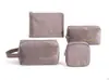Bolsa de cosméticos de flanela bolsa de maquiagem de flanela de mão bolsa de batom portátil bolsa de armazenamento de artigos de higiene pessoal para viagem conjunto