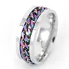 Nueva Joyería de Transferencia Simple Anillo de Cadena de Botella de Cerveza Giratoria de Acero de Titanio para Hombre Anillo Dominante Personalizado