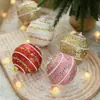 Bola de Natal Bolha Transfronteiriça 8cm Bola Colorida com Pó Pegajoso Pó Dourado Pingente de Árvore de Natal Acessórios de Decoração Suspensa Feito à Mão