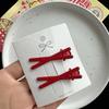 Garfo de Ano Novo Vermelho pequeno grampo de cabelo feminino testa franja clipe lateral grampo de cabelo temperamento simples clipe bico de pato cocar crianças
