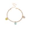 Acessórios novos transfronteiriços boêmios personalizados strass ins celebridade da internet acrílico resina dourado rosa borboleta tornozeleira