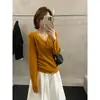 Mmc Peça Única Design Tricô de Manga Longa 2026 Treze Linhas Primavera Estilo Coreano Top Redutor de Idade para Mulheres 61m65095
