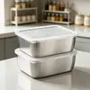 Caja de Almacenamiento Crujiente de Acero Inoxidable Sellada con Tapa Freno Caja de Almuerzo de Picnic Caja de Comida para Refrigerador Caja de Empaque Refrigerada