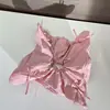 Pañuelo Cuadrado con Lazo de Cinta a Cuadros Elegante Estilo Coreano Scrunchie para Mujer, Goma para el Cabello de Verano, Cuerda para Moño, Nuevo Estilo