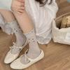 Calcetines de Lunares para Mujer Verano Finos de Media Caña Calcetines de Boca de Burbuja Oreja Lateral Acanalados Estilo Japonés Estilo Ballet Calcetines Niñas