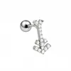 Clavo de acero inoxidable chapado en oro de 18 quilates con circonita para cartílago, joyería de piercing microincrustada, exquisita y compacta