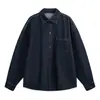 Camisa vaquera de manga larga original estilo retro para hombre, nueva colección primavera 2026, estilo japonés, corte holgado, camisa/chaqueta vaquera lavada casual moderna