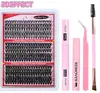 Set de Pestañas Postizas Transfronterizo, Pestañas Segmentadas para Comercio Exterior, Estilo Natural y Grueso, Pestañas de Autoinjerto, Al por Mayor en Stock