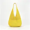 Nova Bolsa de Palha Grande Capacidade para Verão, Bolsa de Praia Tecida, Bolsa de Praia de Tricô com Flores, Bolsa Tote Elegante de Ombro Único para o Dia a Dia