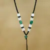 Vendas Diretas de Fábrica Atacado DIY Artesanal Tecido Joias Colares Versátil Pingente de Jade Colares Fio Vermelho para o Ano de Nascimento