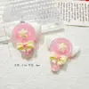 Pera Rosa de Dibujos Animados Angelical Perlado Varita Mágica Accesorios de Resina Pegamento en Crema DIY Pasador Adorno para el Cabello Hebilla de Zapato Colgante Venta al por Mayor