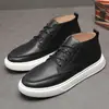 Novos Tênis de Cano Alto, Sapatos Casuais de Couro, Sapatos de Trabalho para Exterior em Couro Genuíno, Solas Macias Versáteis, Leves, Estilo Old Money, Confortáveis, Sapatos Masculinos